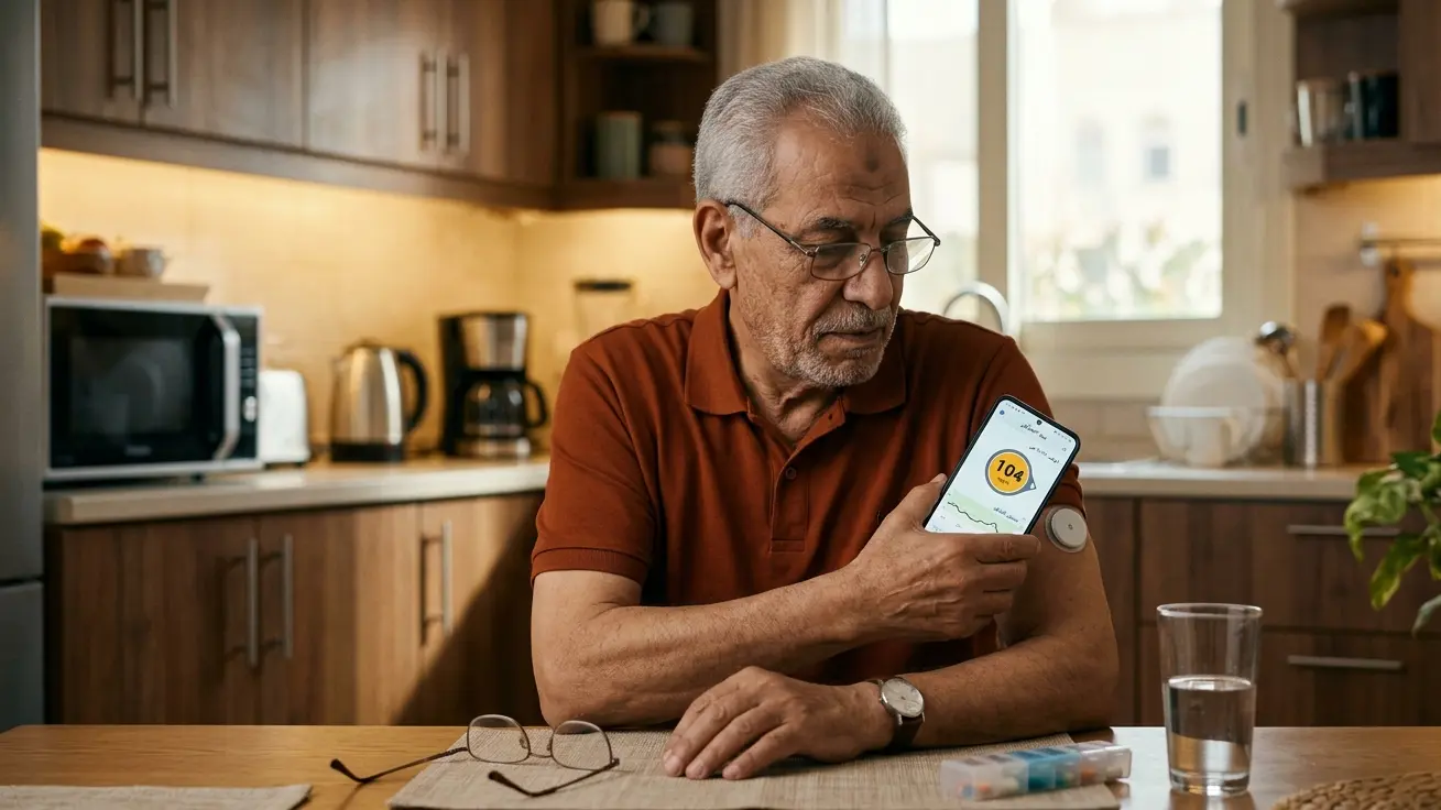 Mature man maintaining regular cardiovascular activity outdoors as part of metabolic health care