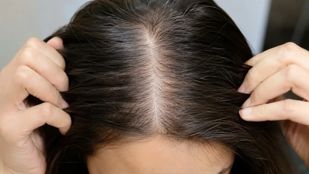 PCOS hair loss pattern